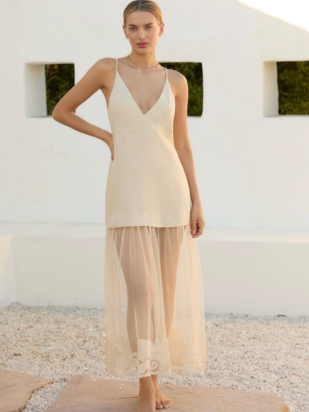 Sheer linen maxi - medium